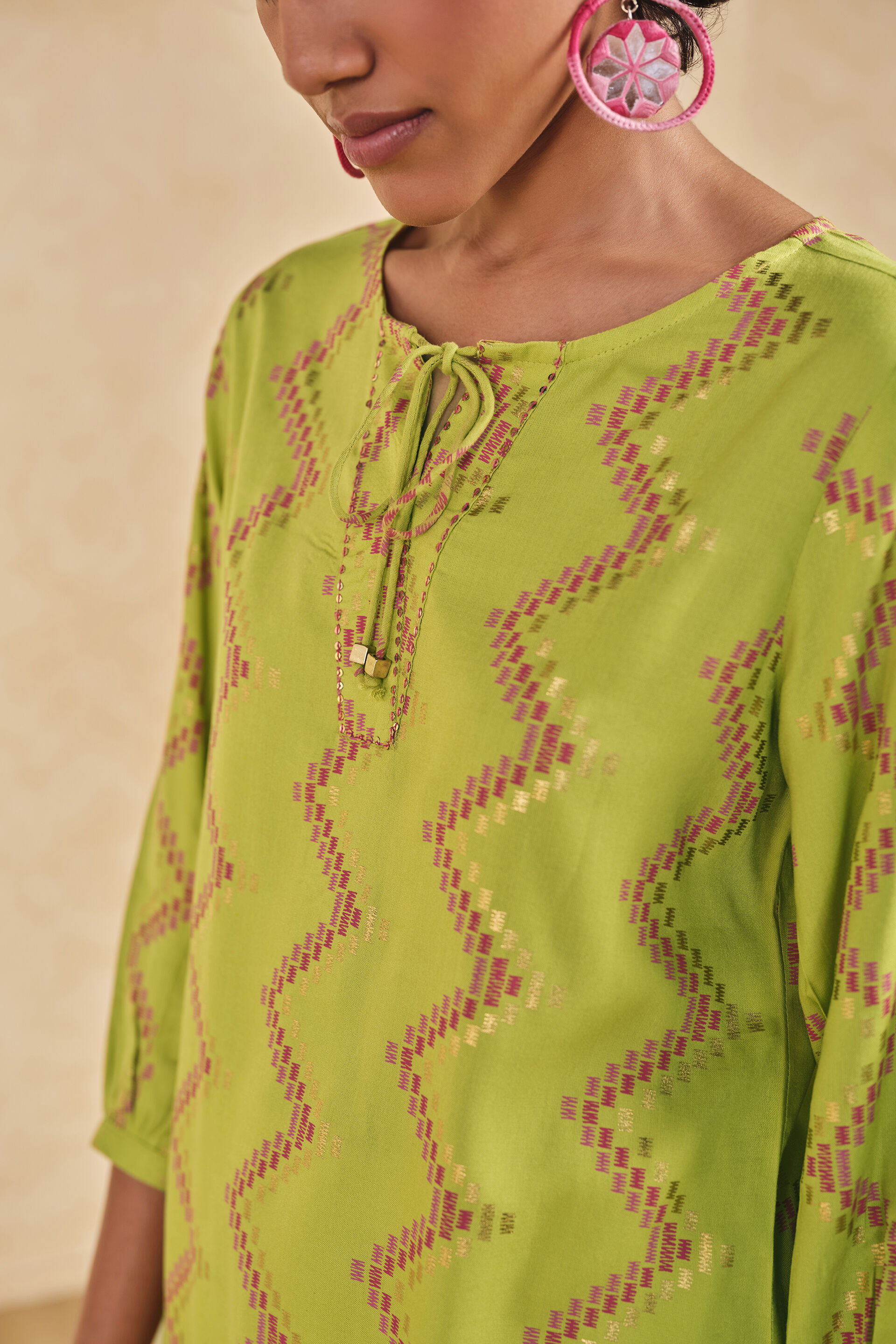 Lime Chevron Print Tunic, Lime, image 6